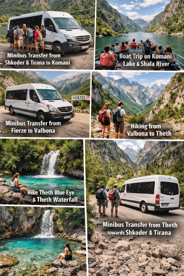Theth National Park, on the Komani Lake, Valbona & Theth: 3-Day Tour, All Included