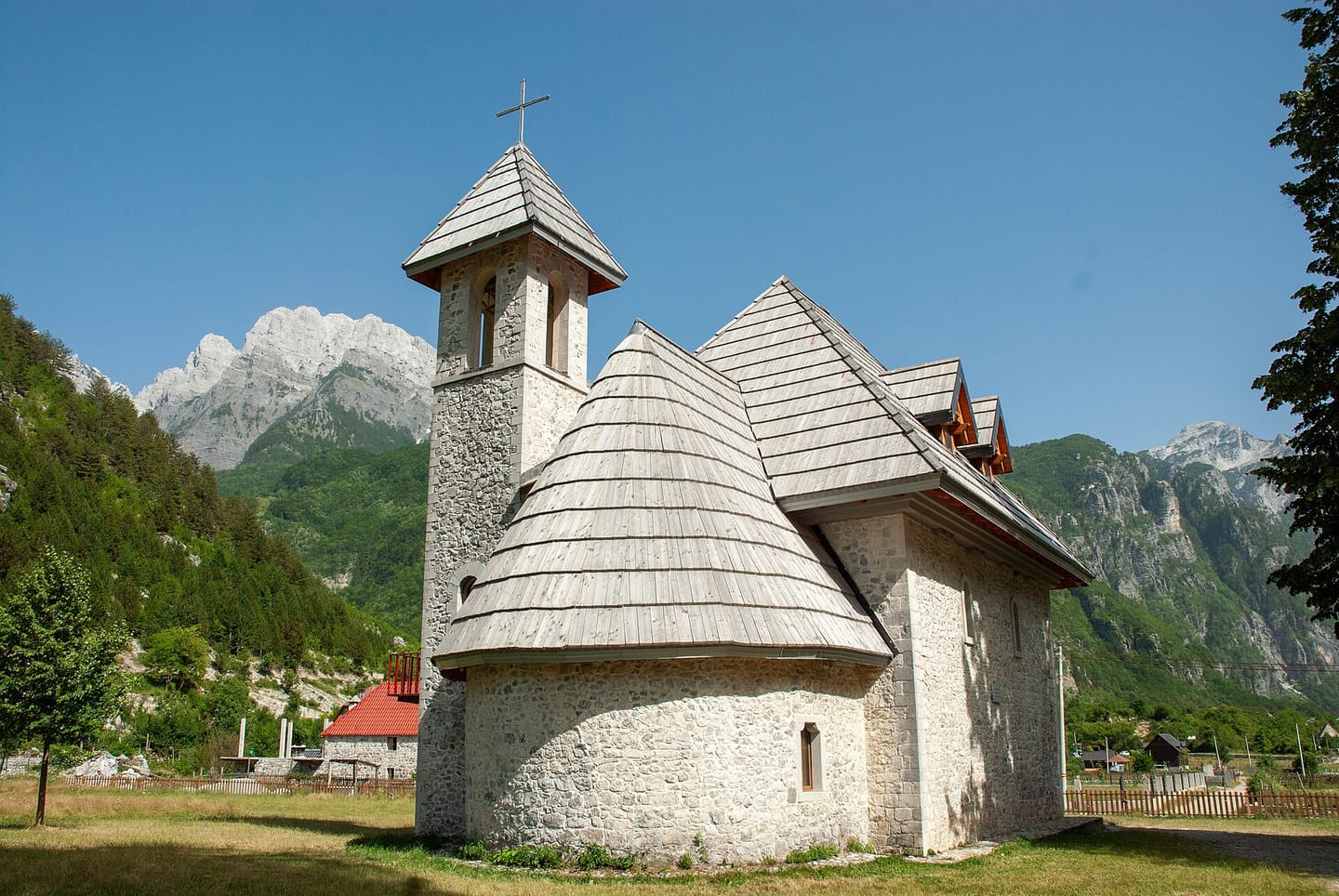 Theth church Albania, on the Komani Lake, Valbona & Theth: 3-Day Self-Guided Tour